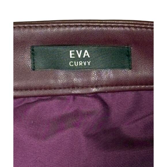 NWT Ann Taylor High Rise Eva Curvy Faux Leather Ankle Pants Women's 14 Burgundy - Picture 4 of 8